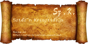 Sztán Krisztián névjegykártya