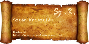 Sztán Krisztián névjegykártya